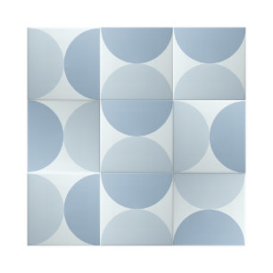 Carreau Moitié-cercles bleus simples Conception géométriqu
