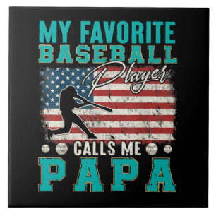 Carreau Mon Joueur de Baseball Préféré M'appelle Papa