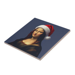 Carreau Mona Lisa Chapeau de Père Noël Noël Fête Découpe