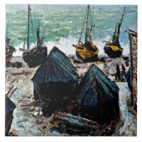 Monet - Bateaux sur la plage à Etretat
