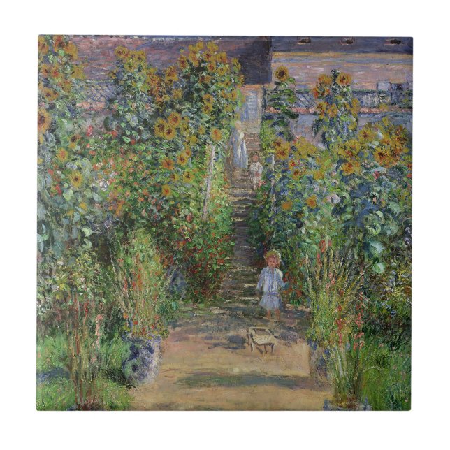 Carreau Monet Garden Vetheuil Impressionim Peinture (Devant)