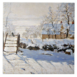 Carreau Monet - La Magpie, célèbre peinture,