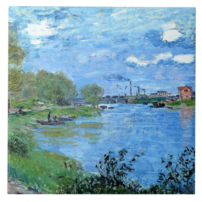 Carreau Monet - Les bords de Seine à la Grand Jatte, (Devant)