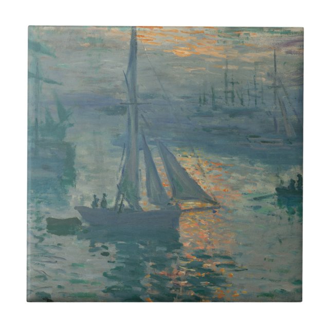 Carreau Monet Sunrise Marine Impressionnisme peinture (Devant)