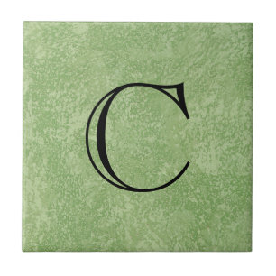 Carreau Monogram Marmorino Green Faux Finition