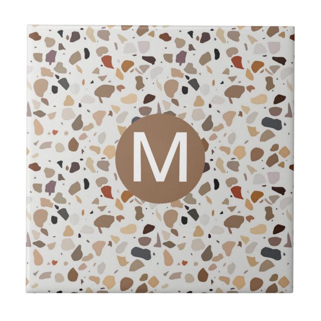 Carreau Monogram Terrazzo Style moderne pierre (Devant)