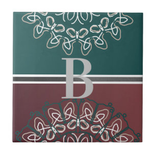 Carreau Monogramme à demi tondu à tendance bleue mauve Lac