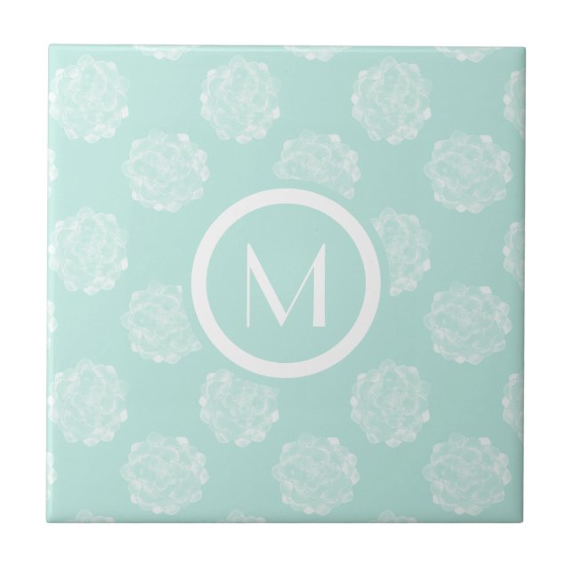 Carreau Monogramme | Bonheur des Plantes | Pastel Succulen (Devant)