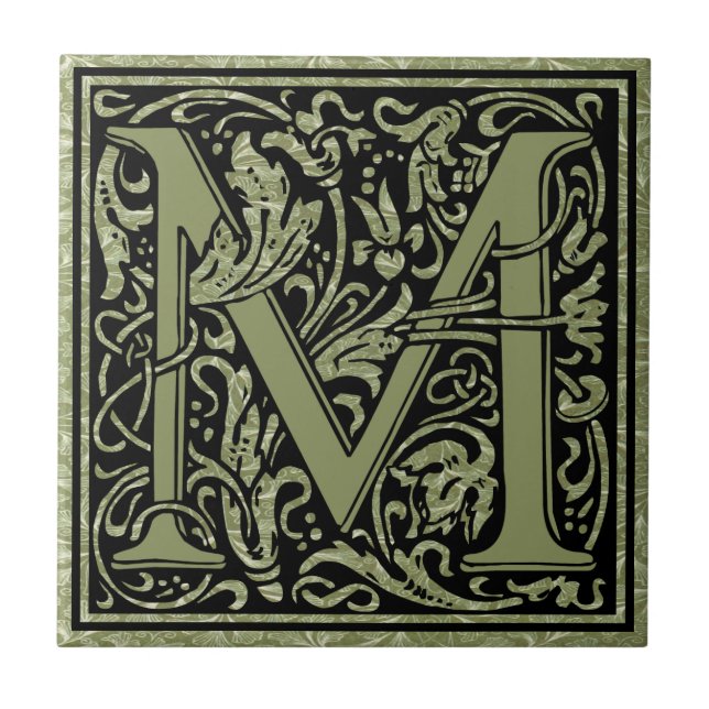 Carreau Monogramme de lettre de la lettre M premier (Devant)
