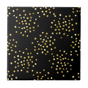 Carreau Monogramme de points de Parties scintillant d'or