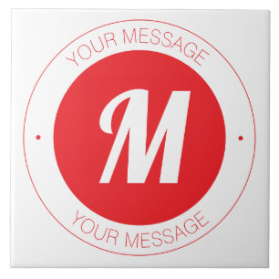Carreau Monogramme et Modèle de texte circulaire personnal