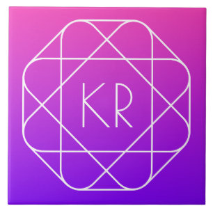 Carreau Monogramme géométrique cool   Violette violette ma