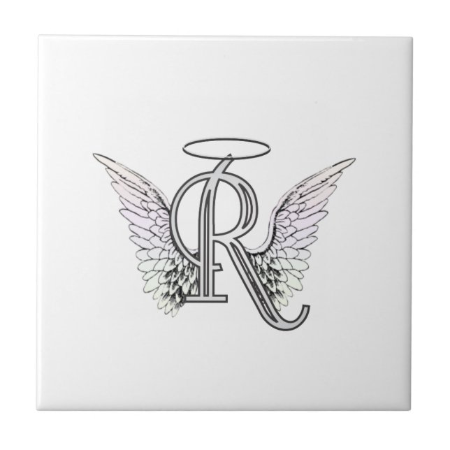 Carreau Monogramme initial de la lettre R avec des ailes (Devant)