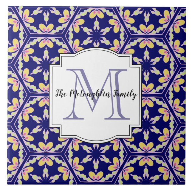 Carreau Monogramme méditerranéen espagnol de famille du (Devant)
