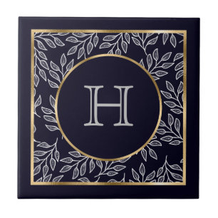 Carreau Monogramme Navy Gold personnalisable