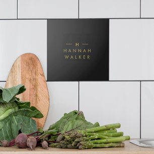 Carreau Monogramme Noir Élégant minimaliste moderne