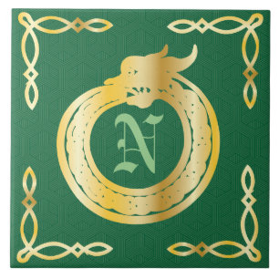 Carreau Monogramme personnalisé Style Celtique Ouroboros