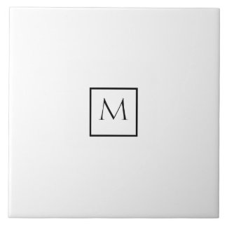Carreau Monogramme rectangulaire minimaliste monochrome