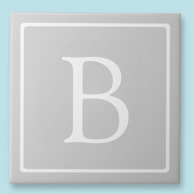 Carreau Monogramme simple gris clair (Créateur téléchargé)