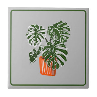 Carreau Monstera Feuille Plante céramique Titre Carrelage