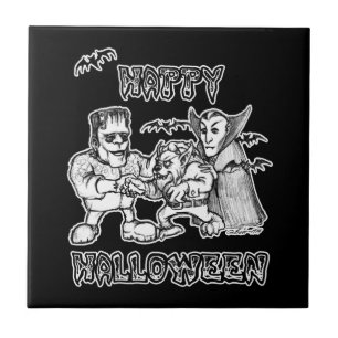 Carreau Monstres amusants - Bonne Halloween