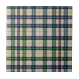 Carreau Montre Noir moderne Tartan Plaid Classique Bleu