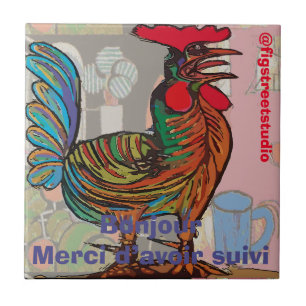 Carreau Morning Rooster, modifier le texte, 