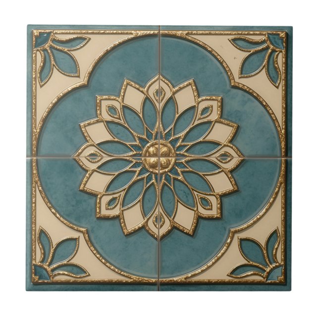Carreau Moroccan Ceramic Tile – Decorative Home Décor  (Devant)