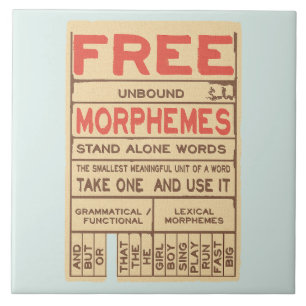 Carreau Morphèmes libres Funny Grammar Anglais