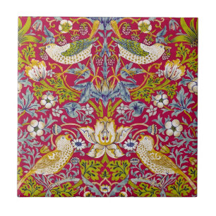 Carreau Morris Red Arrière - plan Strawberry Thief Motif