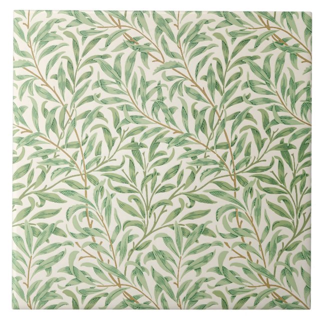 Carreau Morris - Saule d'antiquité feuilles & Branches Mot (Devant)