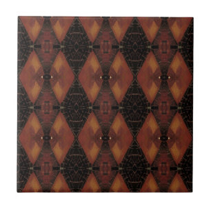 Carreau Mosaic design géométrique brun chaud chêne tonique