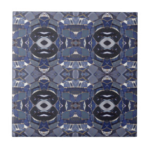 Carreau Mosaïque à quatre coins bleu marine