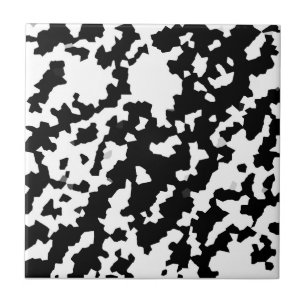 Carreau Mosaïque Abstraite irrégulière Camo noir et blanc
