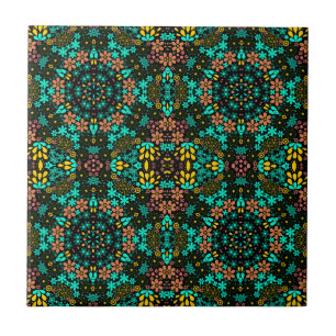 Carreau Mosaïque Abstraite kaléidoscopique fleurs florales