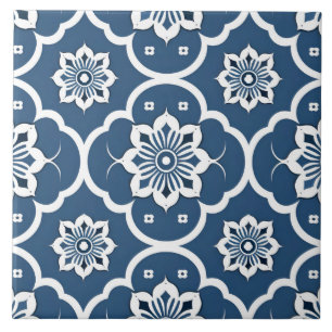 Carreau Mosaïque bleue et blanche motif