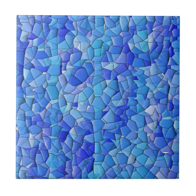 Carreau Mosaïque de galets de la mer bleue - Mélange Et Co (Devant)
