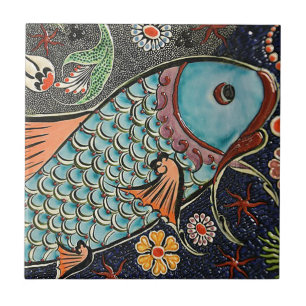 Carreau Mosaïque de Koi