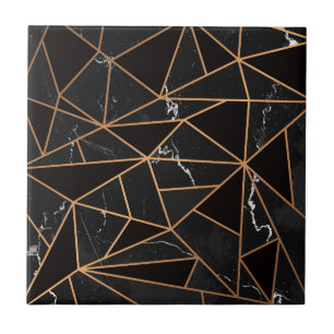 Carreau Mosaïque de marbre noire et d'or