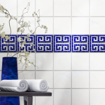 Mosaïque de mosaïque grecque Art Blue Glass et Pea