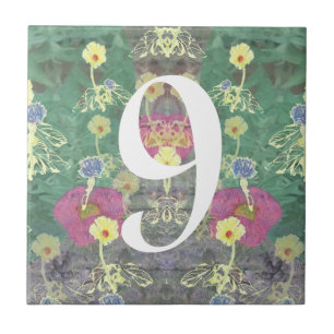 Carreau Mosaïque de numéro à un chiffre de la maison Fleur