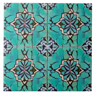 Carreau Mosaïque de style toscan Faux en Turquoise et bleu