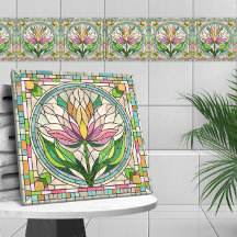 Mosaïque de verre tulipe