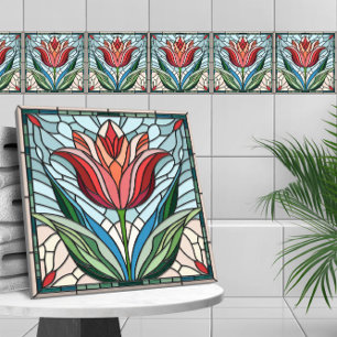 Carreau Mosaïque de verre tulipe