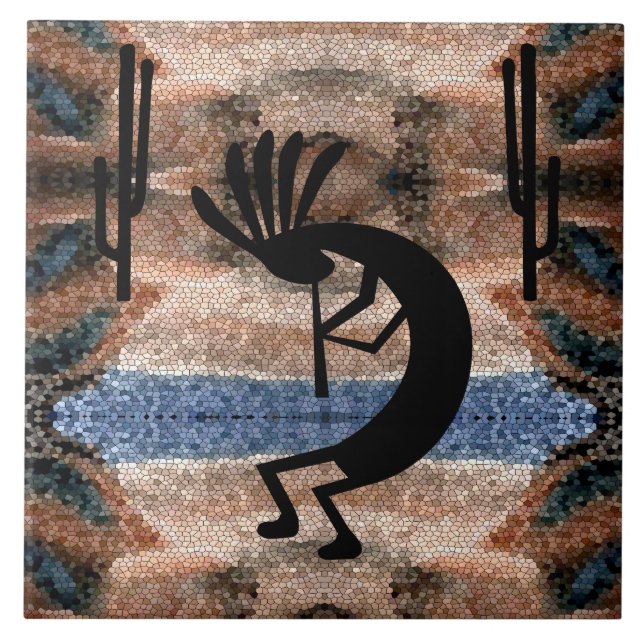 Carreau Mosaïque du désert du sud-ouest de Kokopelli 6" (Devant)