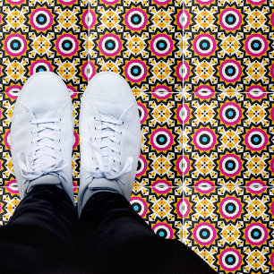 Carreau Mosaïque ethnique colorée et dynamique géométrique