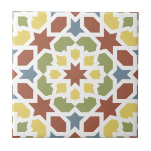 Carreau Mosaïque géométrique d'arabesques du Maroc