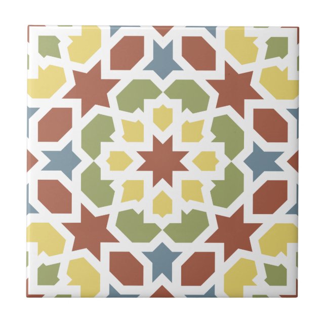 Carreau Mosaïque géométrique d'arabesques du Maroc (Devant)