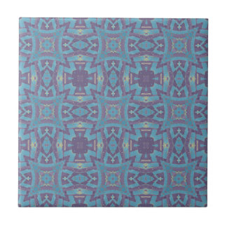 Carreau mosaïque géométrique marocaine turquoise violet