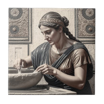 Mosaïque Grecque Ancienne Femme Maison Carrelage